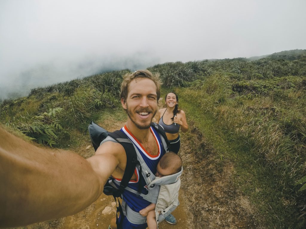 This family love to hike together and enjoy life together.