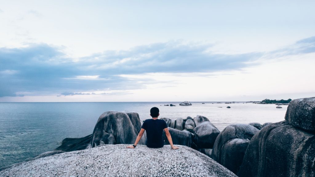 Man sitting alone is isolated like stigma isolates.