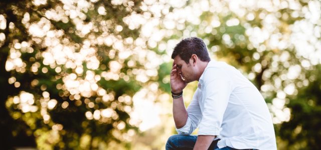 Severe chronic depression makes this man despondent.