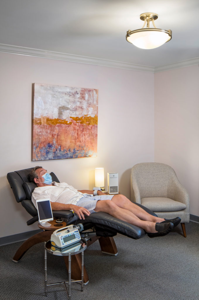 Our quiet, private treatment rooms allow you to relax to receive your IV ketamine treatment.